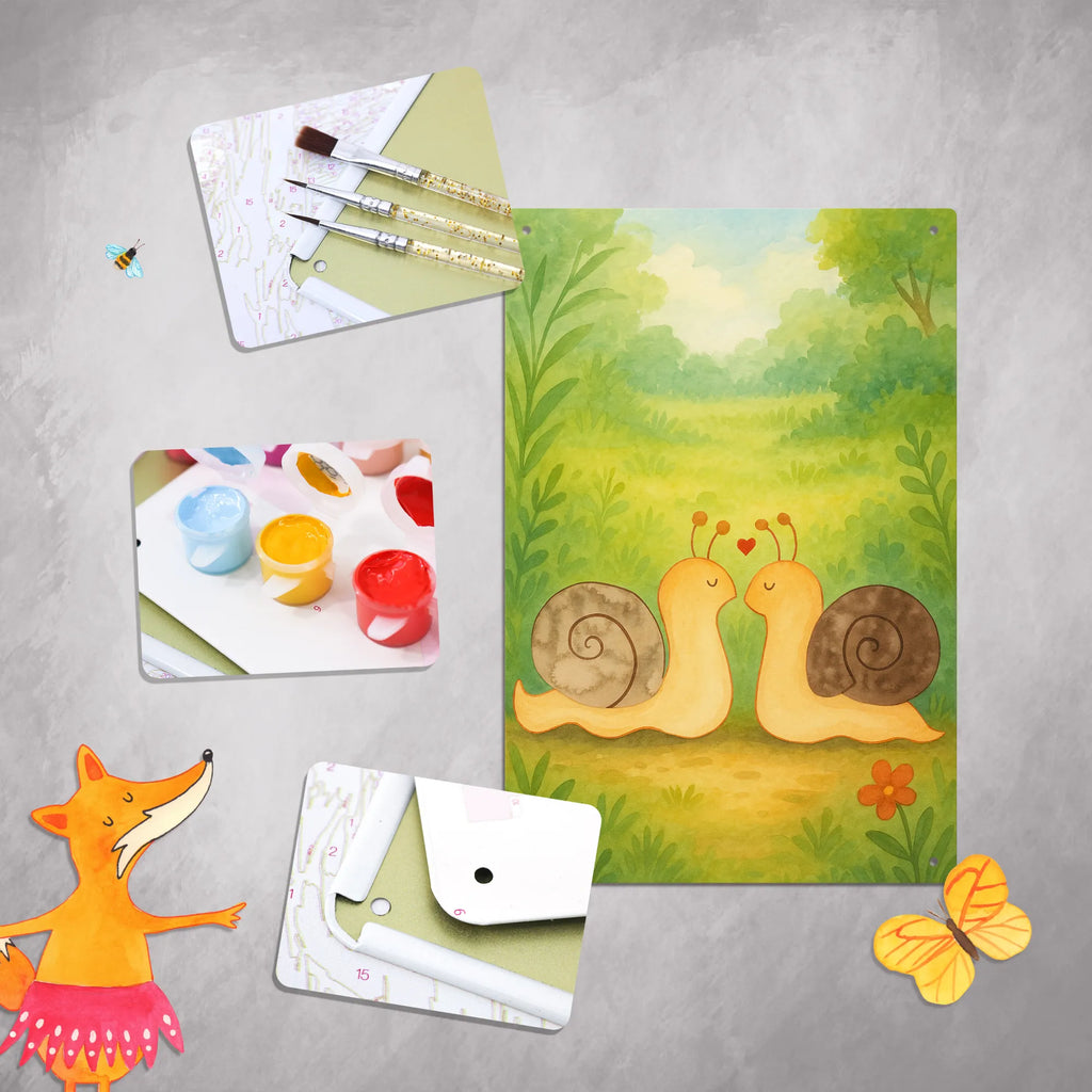 Paint by Numbers Metal Sign Snails in love Design Love, Loving, Two, Together, Marriage, Engagement, Proposal of marriage, Love gift, gift for her, gift for him, anniversary gift