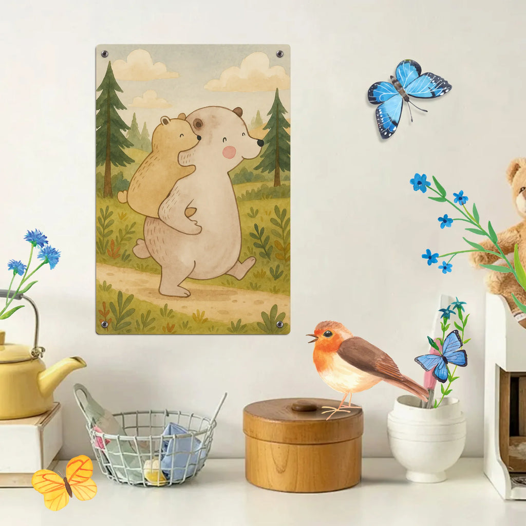 Metalowy szyld do malowania po numerach Tata Niedźwiedź Design Rodzina, Dzień Ojca, Dzień Matki, brat, siostra, mama, tata, babcia, dziadek