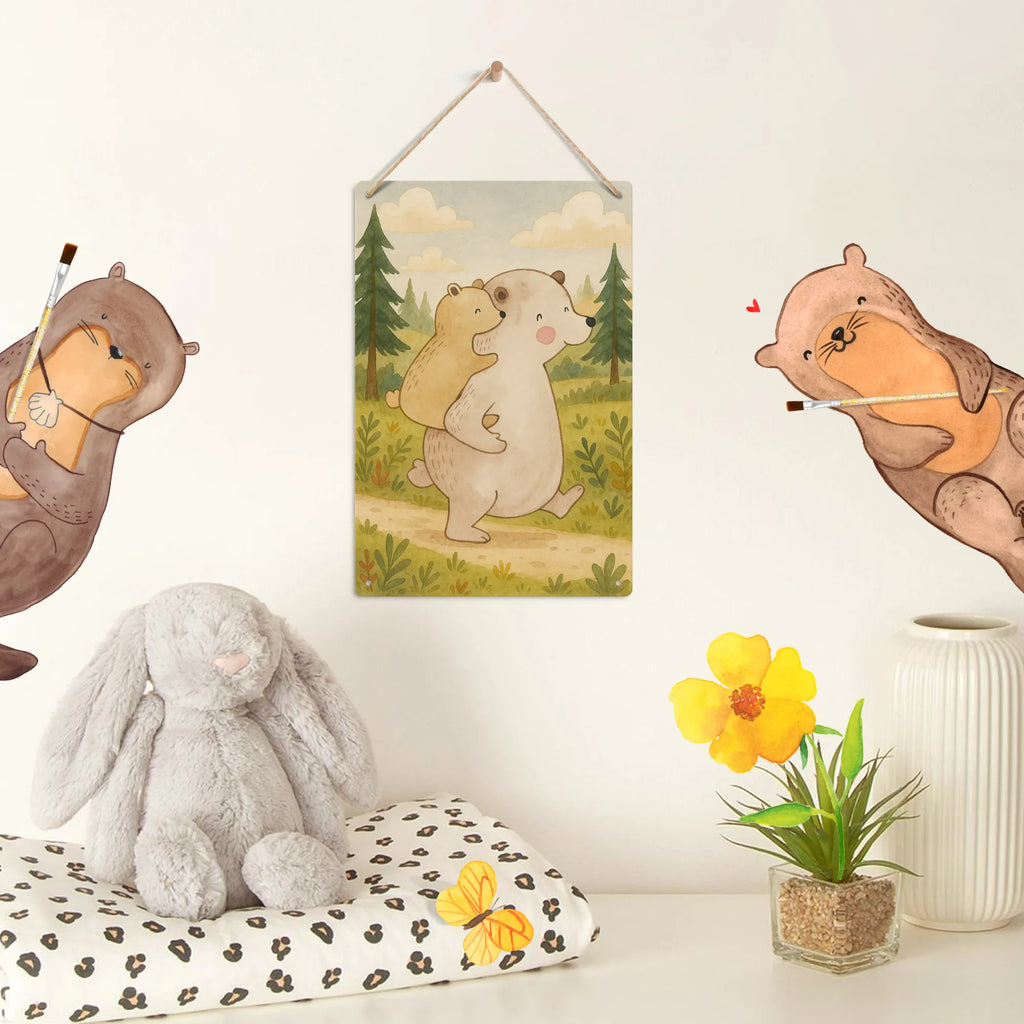 Metalowy szyld do malowania po numerach Tata Niedźwiedź Design Rodzina, Dzień Ojca, Dzień Matki, brat, siostra, mama, tata, babcia, dziadek