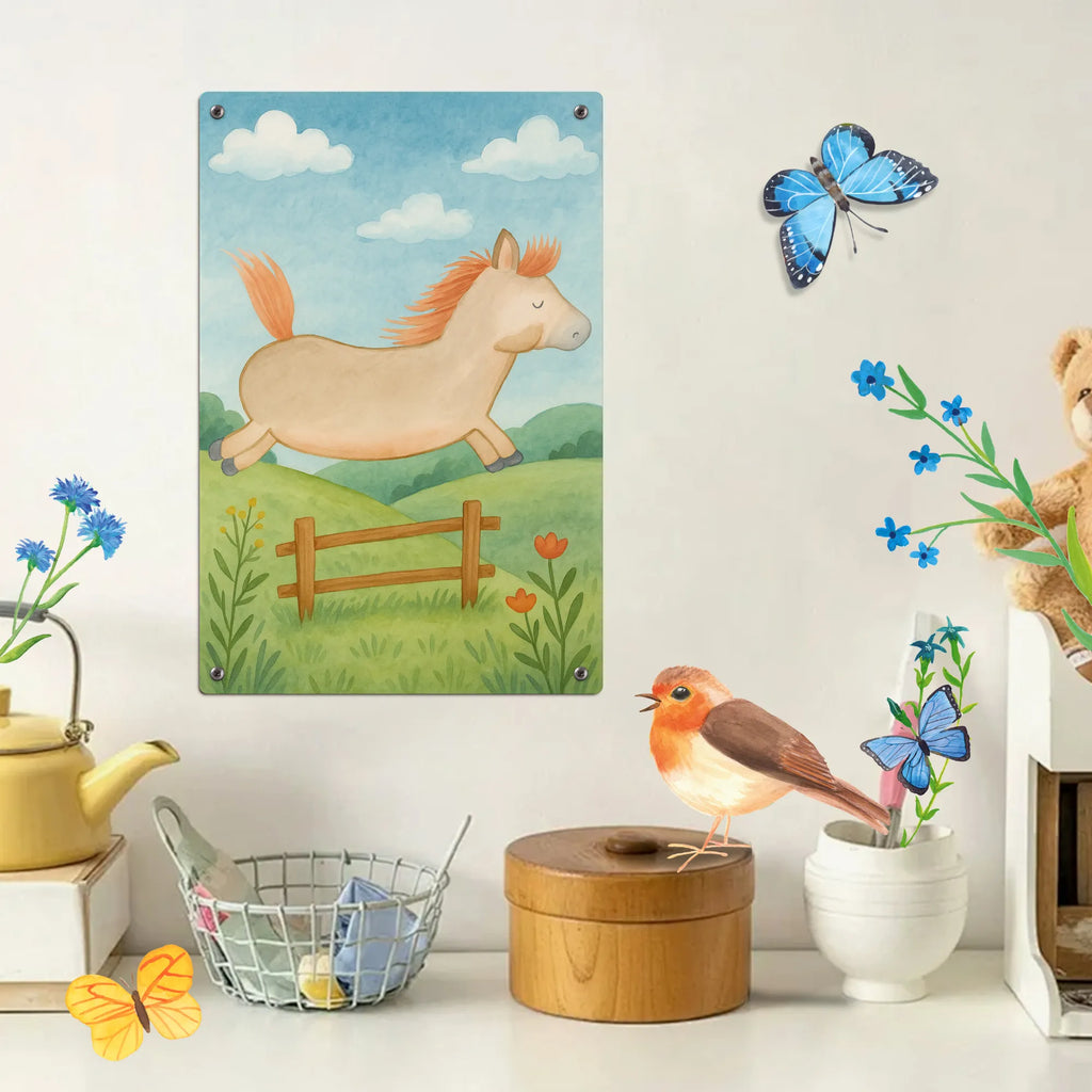 Metalowy szyld do malowania po numerach koń skakać Design Gospodarstwo, zwierzęta gospodarskie, rolnik, rolniczka