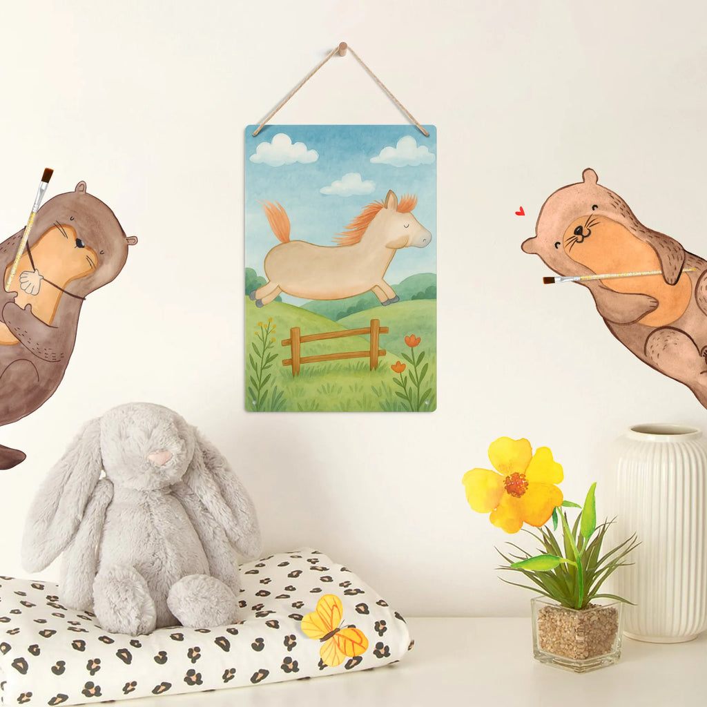 Metalowy szyld do malowania po numerach koń skakać Design Gospodarstwo, zwierzęta gospodarskie, rolnik, rolniczka