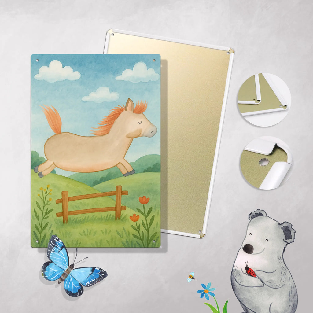 Metalowy szyld do malowania po numerach koń skakać Design Gospodarstwo, zwierzęta gospodarskie, rolnik, rolniczka