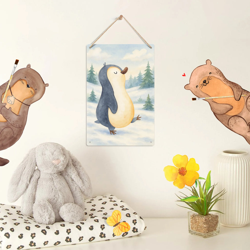 Metalowy szyld do malowania po numerach Pingwin maszerować Design Pinguin