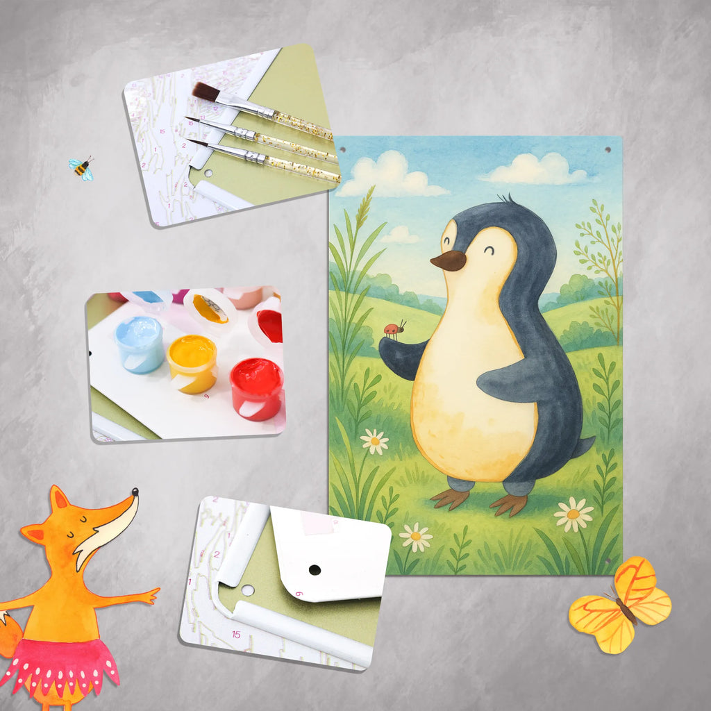 Malen nach Zahlen Metallschild Pinguin Marienkäfer Design Ausmalbild, Kreativität, Kunstwerk, DIY, Malen, Malen nach Zahlen, Bastelidee, Künstler, Baseln, Pinguin, Glück, Pinguine, Wunder, Liebe, Freude, Marienkäfer, Lebensfreude