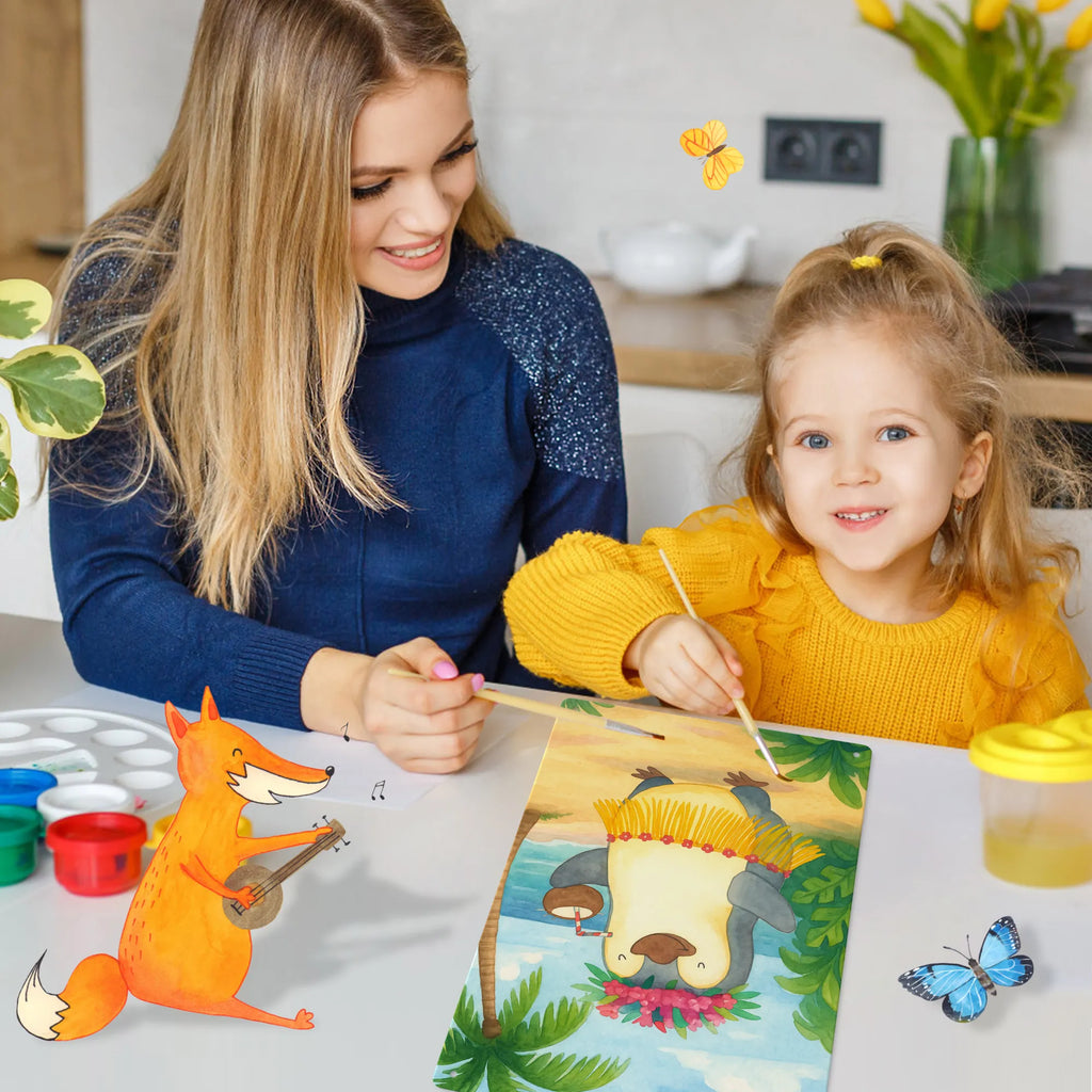 Metalowy szyld do malowania po numerach Pingwin z Kokosem Design Pinguin