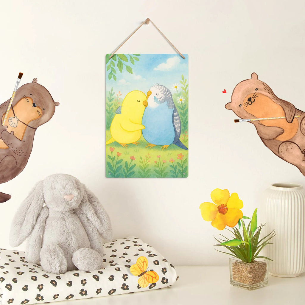 Metalowy szyld do malowania po numerach Miłość papużki falistej Design Miłość, partner, przyjaciel, przyjaciółka, mąż, żona, wesele, zaręczyny, prośba o rękę, prezent miłosny, rocznica, dzień ślubu