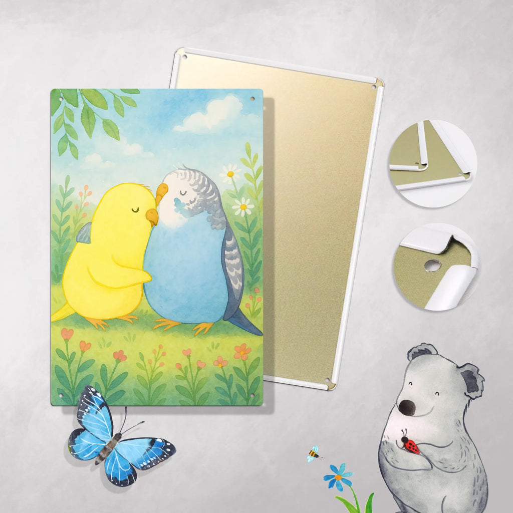 Metalowy szyld do malowania po numerach Miłość papużki falistej Design Miłość, partner, przyjaciel, przyjaciółka, mąż, żona, wesele, zaręczyny, prośba o rękę, prezent miłosny, rocznica, dzień ślubu