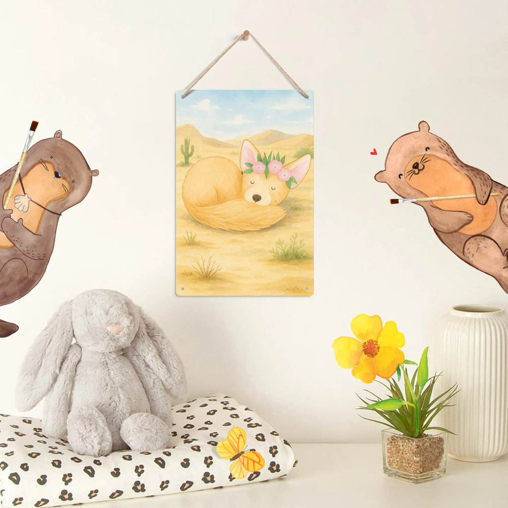 Metalowy szyld do malowania po numerach lis pustynny kwiaty Design Afryka, dzikie zwierzęta