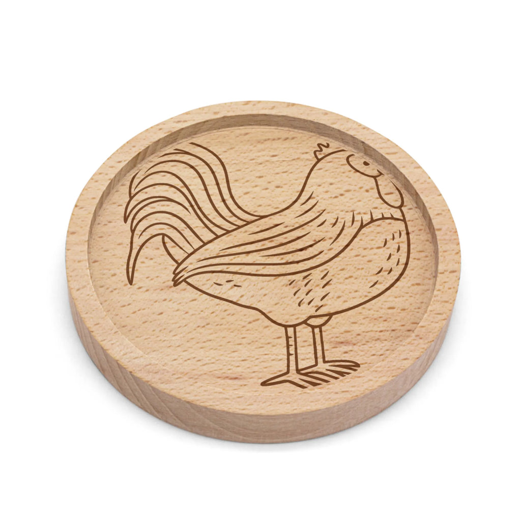 Wooden Coaster Faucet grain farm, farm animals, animals, hen, cock, eggs, nature, corn