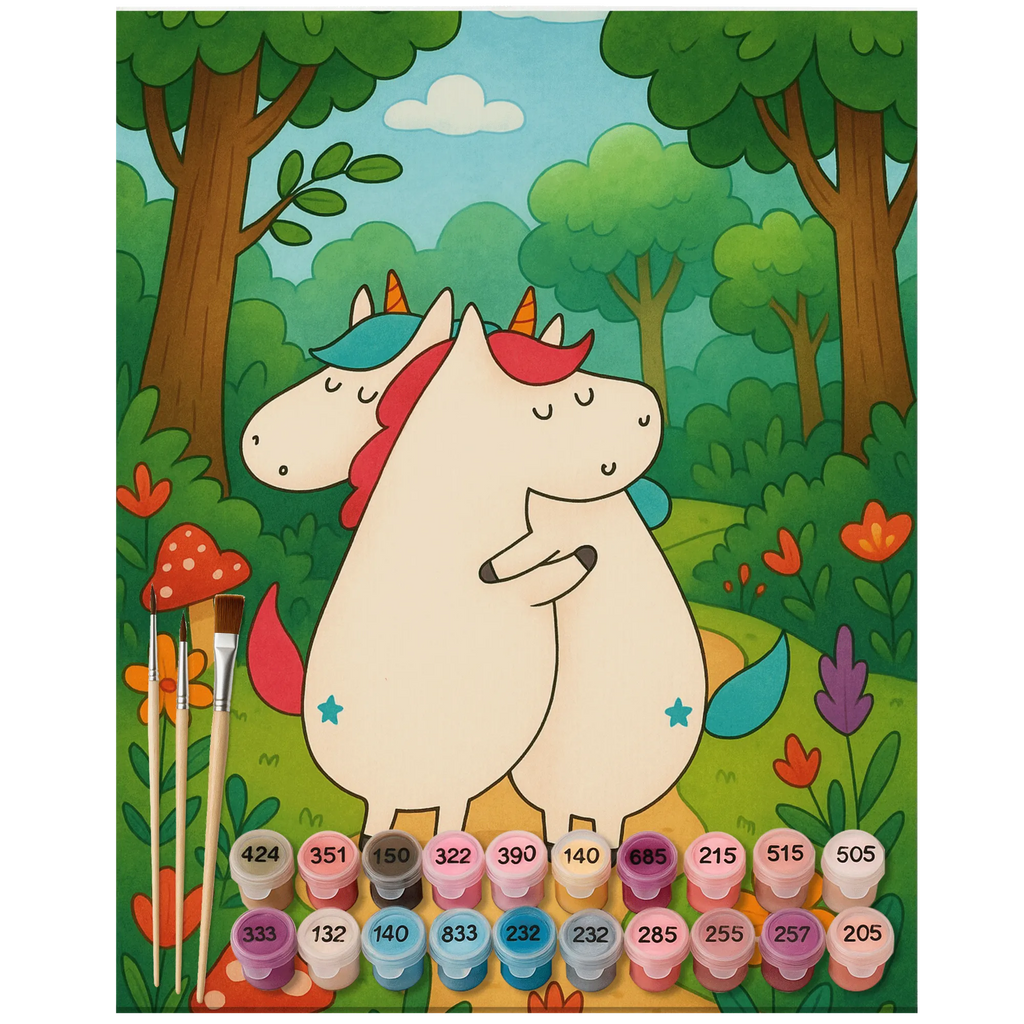 Malowanie według numerów Jednorożce Przytulanie Design Kunstwerk, Malen nach Zahlen, Baseln, Ausmalbild, Kreativität, Malen, DIY, Künstler, Bastelidee, Einhorn, Einhörner, Einhorn Deko, Unicorn, BFF, Geschwister, Familie, Sister, Freundinnen, Schwester, Schwestern, Freundin, Liebe