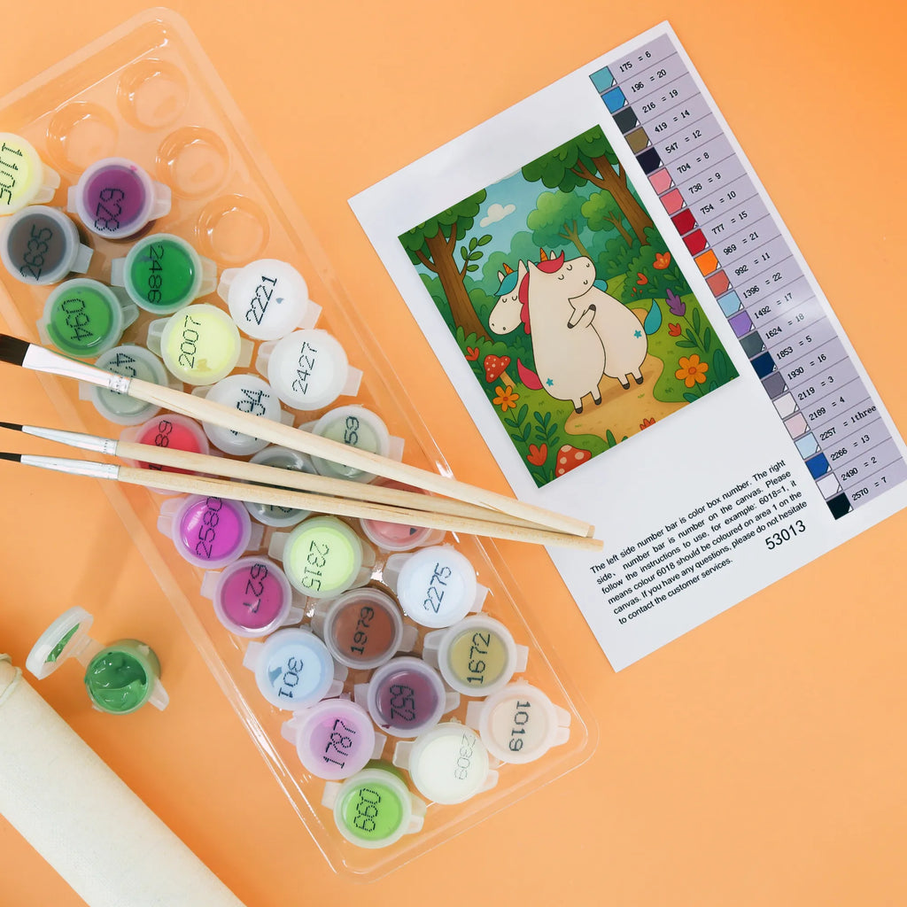 Malowanie według numerów Jednorożce Przytulanie Design Kunstwerk, Malen nach Zahlen, Baseln, Ausmalbild, Kreativität, Malen, DIY, Künstler, Bastelidee, Einhorn, Einhörner, Einhorn Deko, Unicorn, BFF, Geschwister, Familie, Sister, Freundinnen, Schwester, Schwestern, Freundin, Liebe