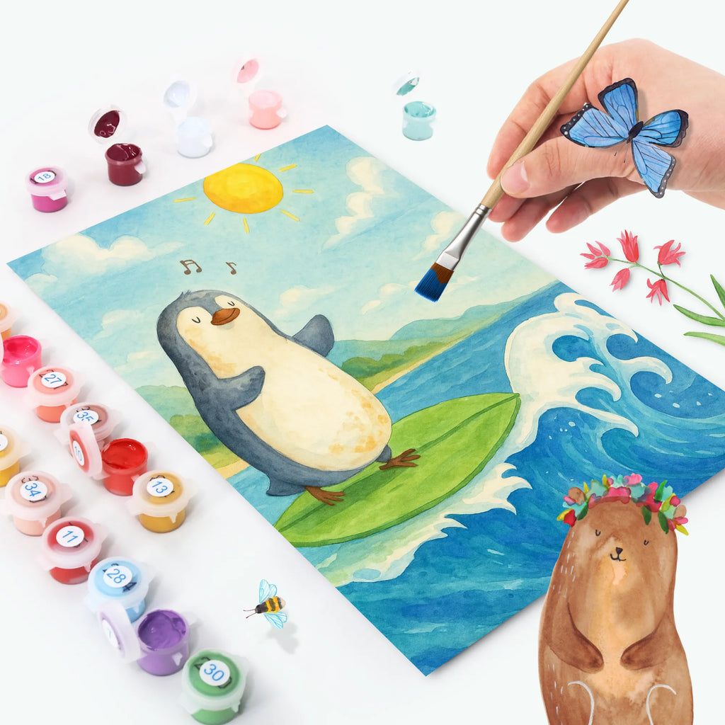 Paint by Numbers Penguin surfer Design Penguin, North Pole, Winter, Penguins, Portugal, surfers, waves, surfing, penguins, wave riding, Hawaii, holidays