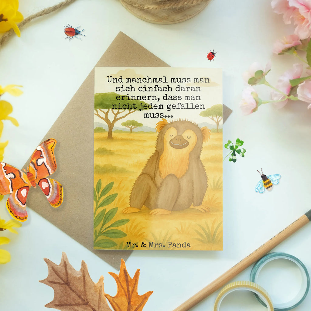 Grußkarte Affe Design Grußkarte, Klappkarte, Einladungskarte, Glückwunschkarte, Hochzeitskarte, Geburtstagskarte, Karte, Ansichtskarten, Afrika, Wildtiere, Affe, Äffchen, Affen, Selbstliebe, Respekt, Motivation, Selbstachtung, Liebe, Selbstbewusstsein, Selfcare