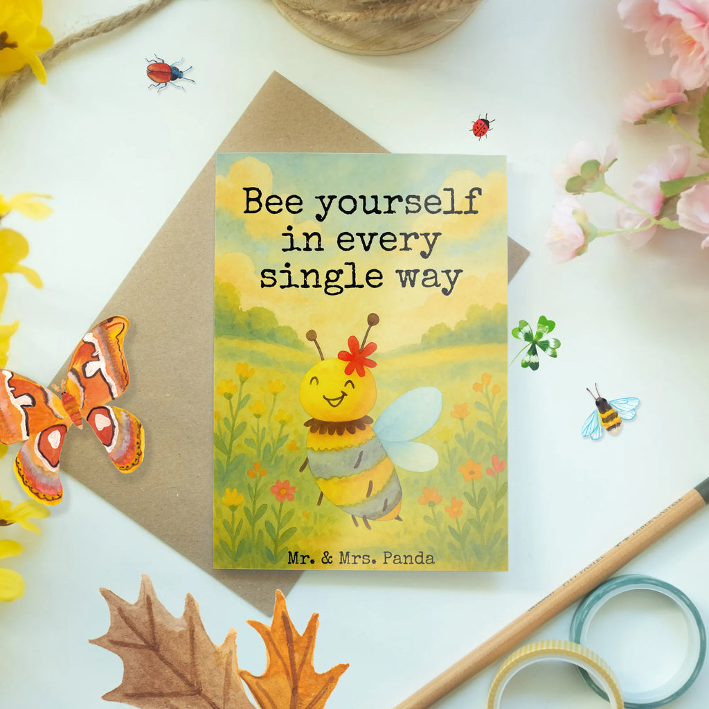 Grußkarte Biene Blume Design Grußkarte, Klappkarte, Einladungskarte, Glückwunschkarte, Hochzeitskarte, Geburtstagskarte, Karte, Ansichtskarten, Biene, Wespe, Hummel