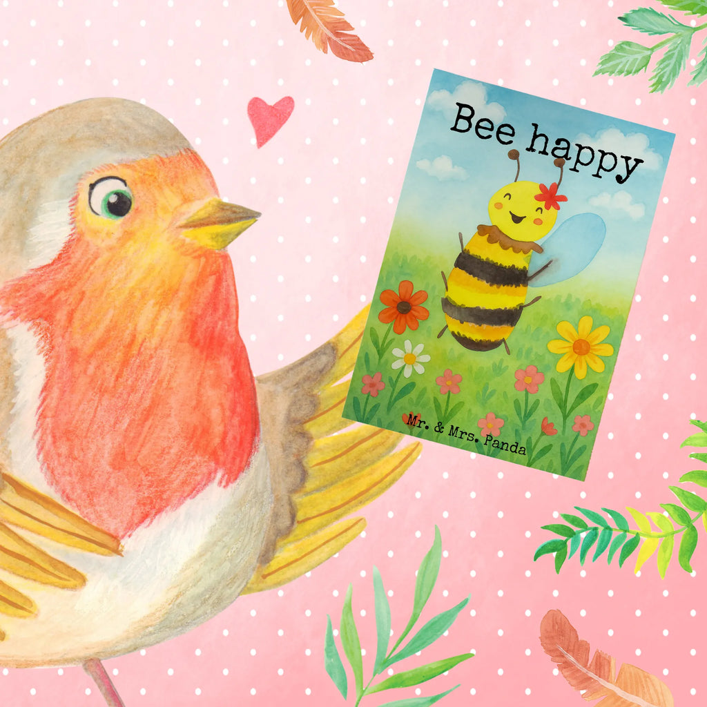 Greetings card bee happy Design Grußkarte, Klappkarte, Einladungskarte, Glückwunschkarte, Hochzeitskarte, Geburtstagskarte, Karte, Ansichtskarten, Biene, Wespe, Hummel