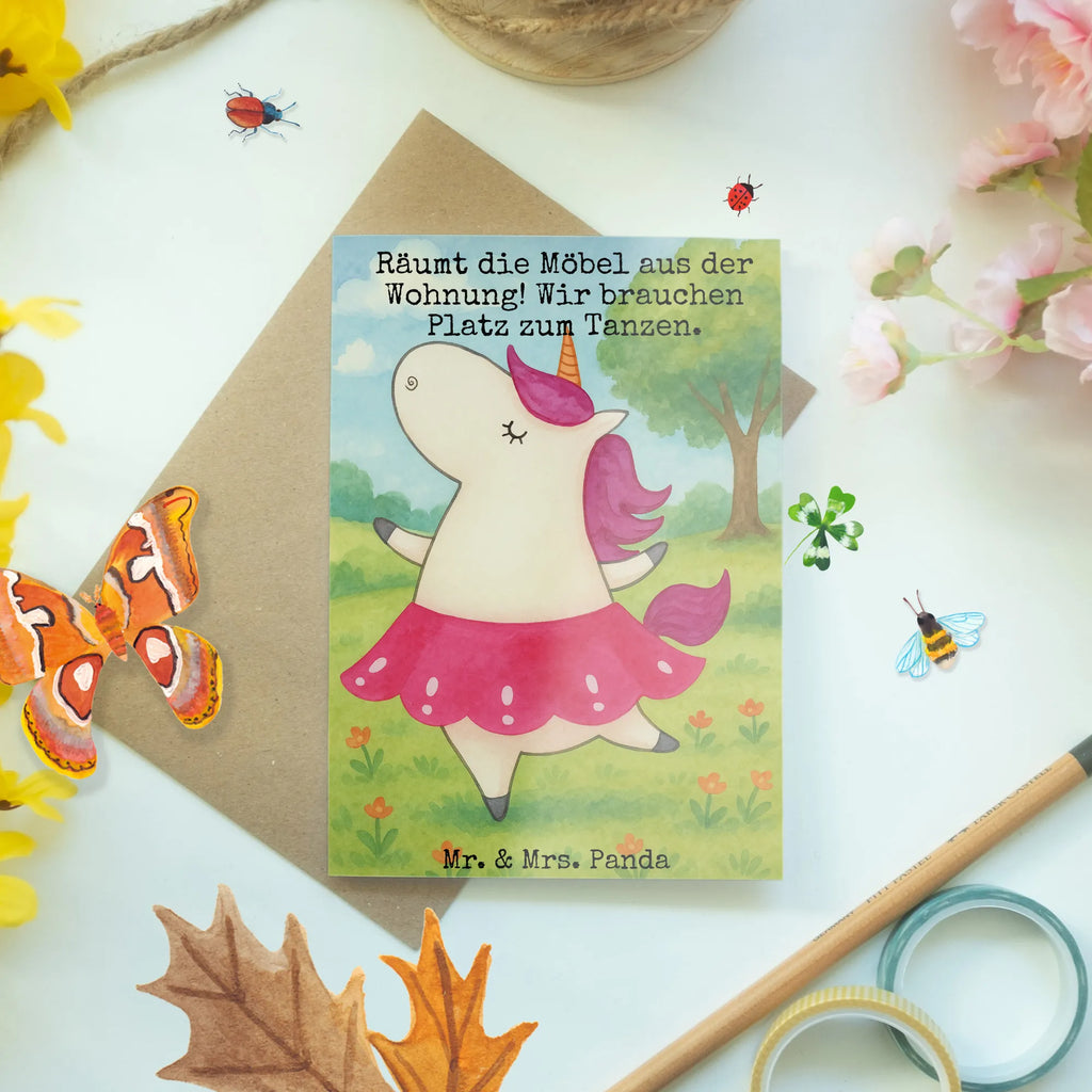 Greetings card unicorn ballerina Design Grußkarte, Klappkarte, Einladungskarte, Glückwunschkarte, Hochzeitskarte, Geburtstagskarte, Karte, Ansichtskarten, Einhorn, Einhörner, Einhorn Deko, Unicorn, Tanzen, Ballerina, Party, Wohnung, Spaß, Feiern, Geburtstag, Tänzerin, Lebenslust, Lebensfreude