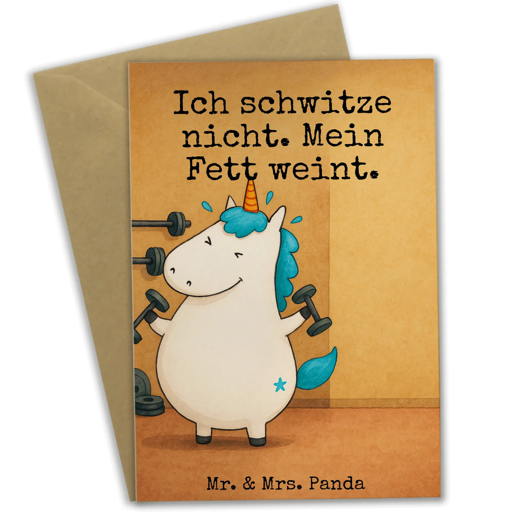 Greetings card unicorn fitness Design Grußkarte, Klappkarte, Einladungskarte, Glückwunschkarte, Hochzeitskarte, Geburtstagskarte, Karte, Ansichtskarten, Einhorn, Einhörner, Einhorn Deko, Unicorn, Gym, Fitness, Fitnessstudio, Diät, Abnehmen, Sport, Pumpen, Geräte, Sixpack