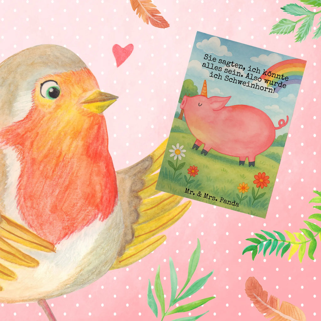 Grußkarte Einhorn Schwein Design Grußkarte, Klappkarte, Einladungskarte, Glückwunschkarte, Hochzeitskarte, Geburtstagskarte, Karte, Ansichtskarten, Einhorn, Einhörner, Einhorn Deko, Unicorn, Party, Spaß, Schwein, Schweinhorn, Bauer, witzig. lustig, Spruch, geschenk, Pig, Piggy, funny, english, englisch