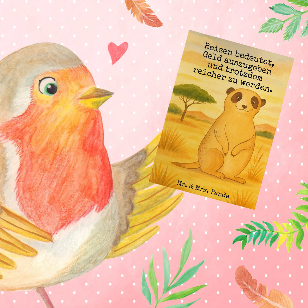 Greetings card Meerkat Design Grußkarte, Klappkarte, Einladungskarte, Glückwunschkarte, Hochzeitskarte, Geburtstagskarte, Karte, Ansichtskarten, Afrika, Wildtiere, Erdmännchen, Reisen, Spruch, Weltreise, Afrikareise, Roadtrip, Traveling