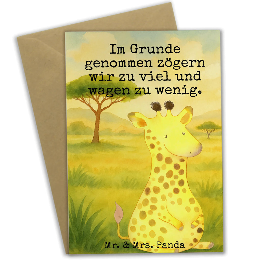Greetings card giraffe Satisfied Design Grußkarte, Klappkarte, Einladungskarte, Glückwunschkarte, Hochzeitskarte, Geburtstagskarte, Karte, Ansichtskarten, Afrika, Wildtiere, Giraffe, Zufrieden, Glück, Abenteuer