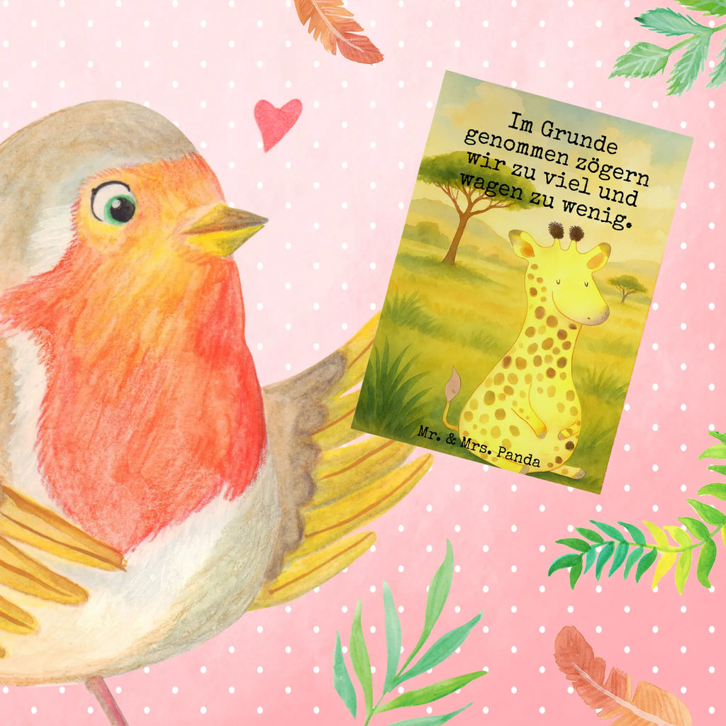 Greetings card giraffe Satisfied Design Grußkarte, Klappkarte, Einladungskarte, Glückwunschkarte, Hochzeitskarte, Geburtstagskarte, Karte, Ansichtskarten, Afrika, Wildtiere, Giraffe, Zufrieden, Glück, Abenteuer