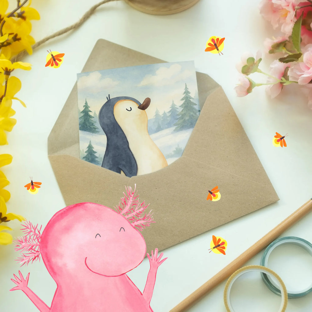 Grußkarte Pinguin marschieren Design Hochzeitskarte, Ansichtskarten, Klappkarte, Karte, Glückwunschkarte, Grußkarte, Geburtstagskarte, Einladungskarte, Pinguin, Familie, Langschläfer, Schwester, Frühaufsteher, Bruder, Pinguine