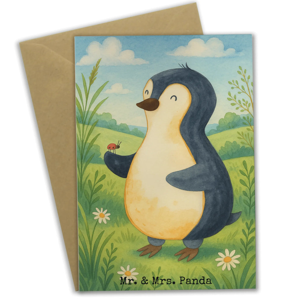 Greetings card Penguin ladybug Design Ansichtskarten, Klappkarte, Geburtstagskarte, Hochzeitskarte, Glückwunschkarte, Grußkarte, Einladungskarte, Karte, Pinguin, Lebensfreude, Pinguine, Glück, Wunder, Liebe, Marienkäfer, Freude