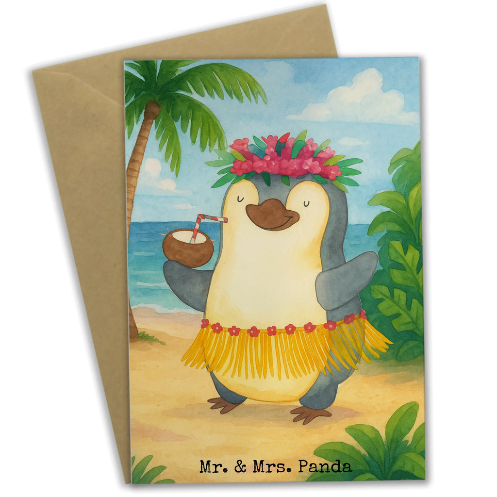 Greetings card Penguin coconut Design Grußkarte, Klappkarte, Einladungskarte, Glückwunschkarte, Hochzeitskarte, Geburtstagskarte, Karte, Ansichtskarten, Pinguin, Aloha, Hawaii, Urlaub, Kokosnuss, Pinguine