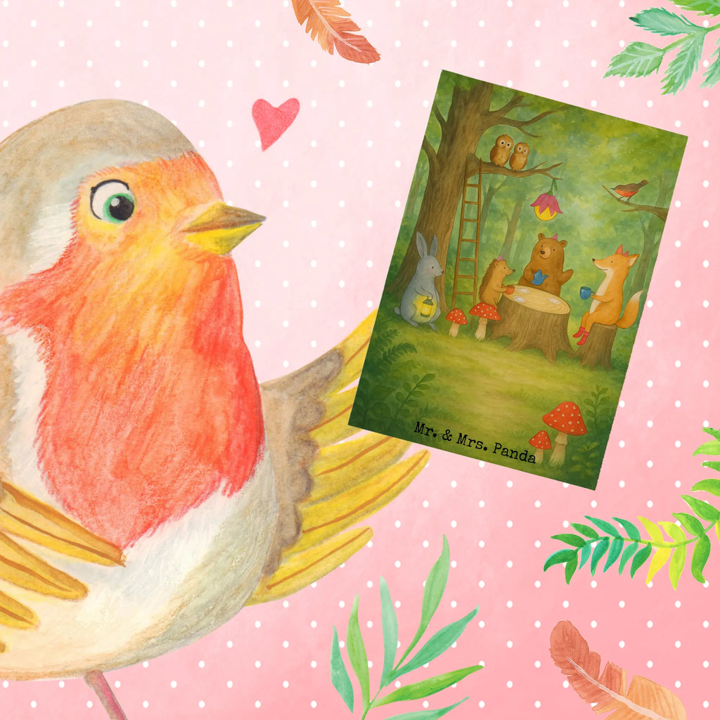 Greetings card forest animals picnic Design Grußkarte, Klappkarte, Einladungskarte, Glückwunschkarte, Hochzeitskarte, Geburtstagskarte, Karte, Ansichtskarten, Tiermotive, Gute Laune, lustige Sprüche, Tiere, Waldtiere, Picknick, Wald, Fuchs, Hase, Igel, Maus, Eichhörnchen