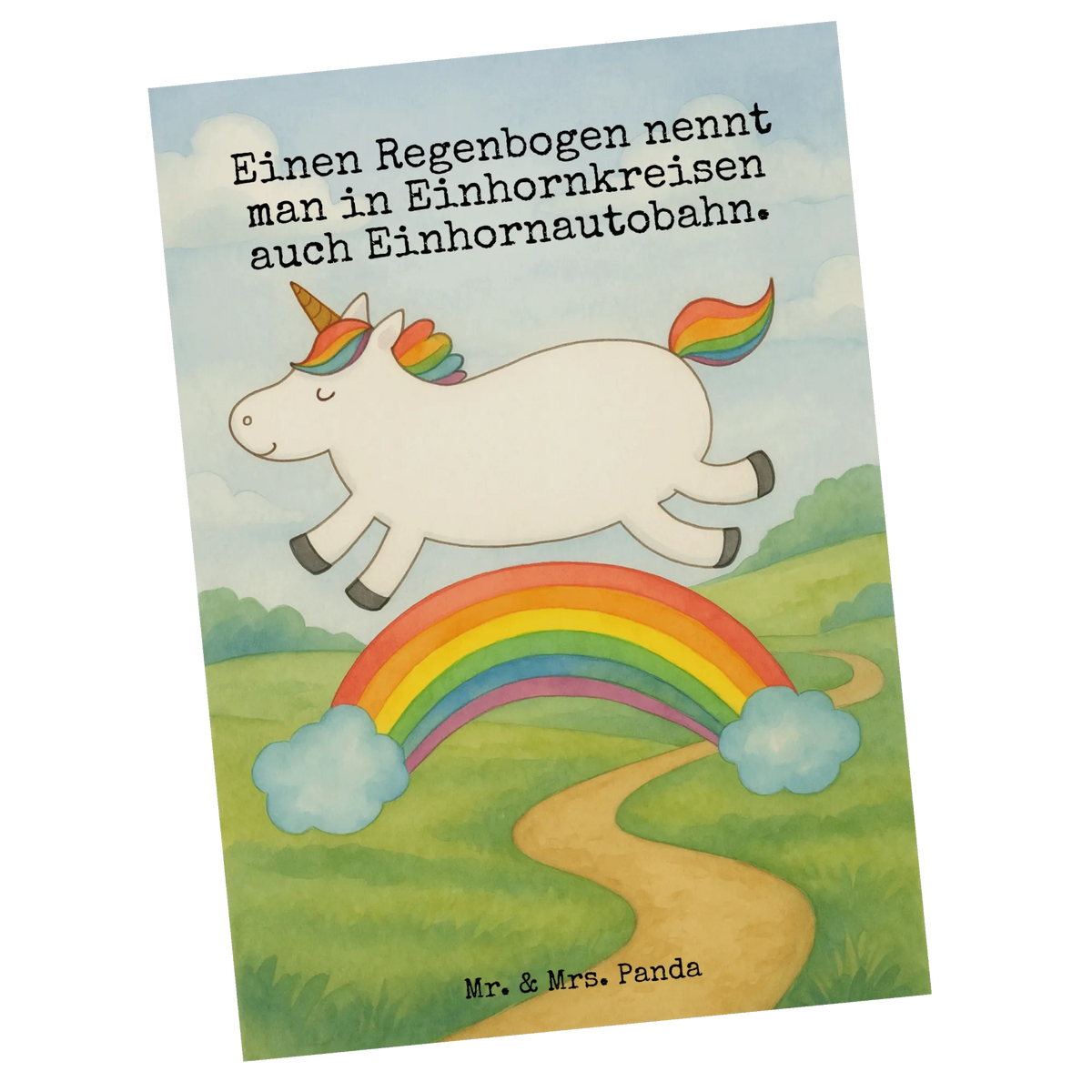 Postcard unicorn rainbow Design unicorn love, unicorn highway, unicorn car, unicornpower, expressway, gift, rainbow, birthday present