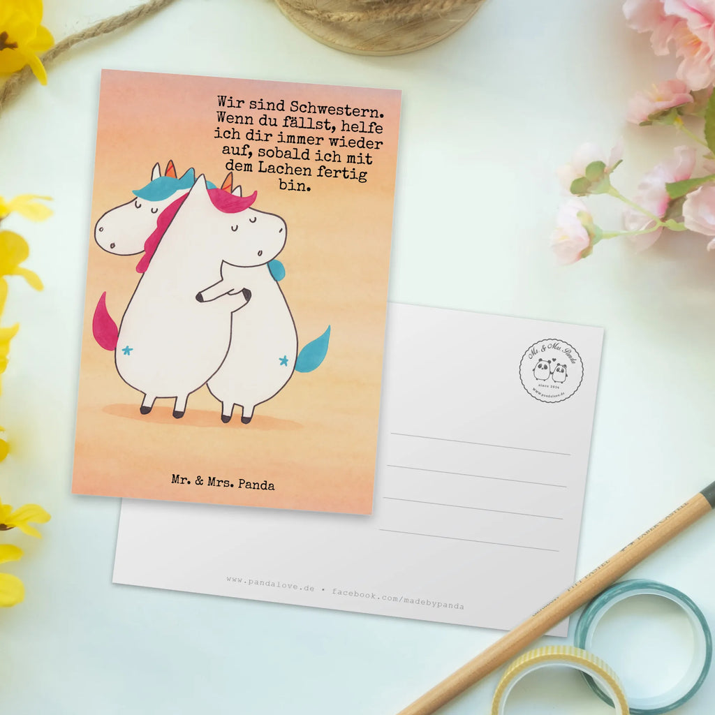 Postkarte Einhörner Umarmen Design Postkarte, Karte, Geschenkkarte, Grußkarte, Einladung, Ansichtskarte, Geburtstagskarte, Einladungskarte, Dankeskarte, Ansichtskarten, Einladung Geburtstag, Einladungskarten Geburtstag, Einhorn, Einhörner, Einhorn Deko, Unicorn, Freundinnen, Freundin, BFF, Schwester, Schwestern, Familie, Geschwister, Sister, Liebe