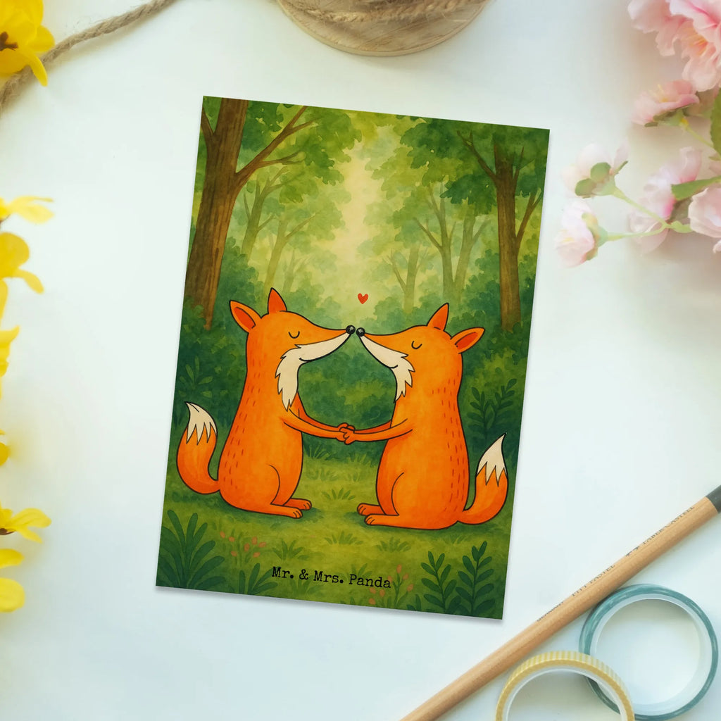 Pocztówka lisy miłość Design Postkarte, Karte, Geschenkkarte, Grußkarte, Einladung, Ansichtskarte, Geburtstagskarte, Einladungskarte, Dankeskarte, Ansichtskarten, Einladung Geburtstag, Einladungskarten Geburtstag, Fuchs, Füchse, Fox, Liebe, Liebespaar, Paar, Partner, Freundin, Freund, Ehe, Verlobte, Ehemann, Ehefrau, Liebesbeweis