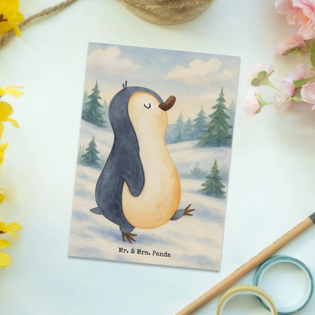 Postcard Penguin march Design North Pole, Penguins, late riser, early riser, penguins