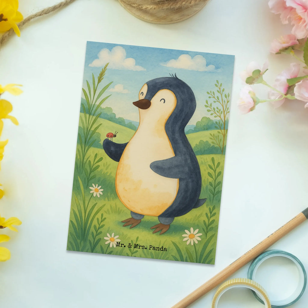 Postcard Penguin ladybug Design North Pole, Penguins, wonder, penguins, joy of life, joy, ladybird