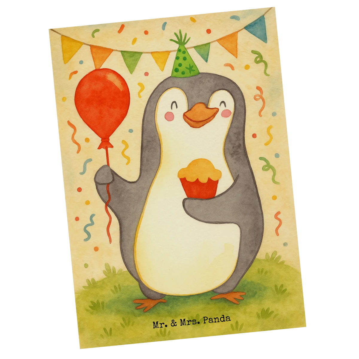 Postcard penguin Birthday Design Designkarte, einzelkarte, bildkarte, Motivkarte, Grußkarte, Postkarten, Postkarte, Fotokarte, Kunstkarten, Ansichtskarte, spruchkarte, kunstkarte, Ansichtskarten, Geburtstag, Geburtstagsgeschenk, Geschenk, Torte, Party, Kuchen, Feiern, Geschenke