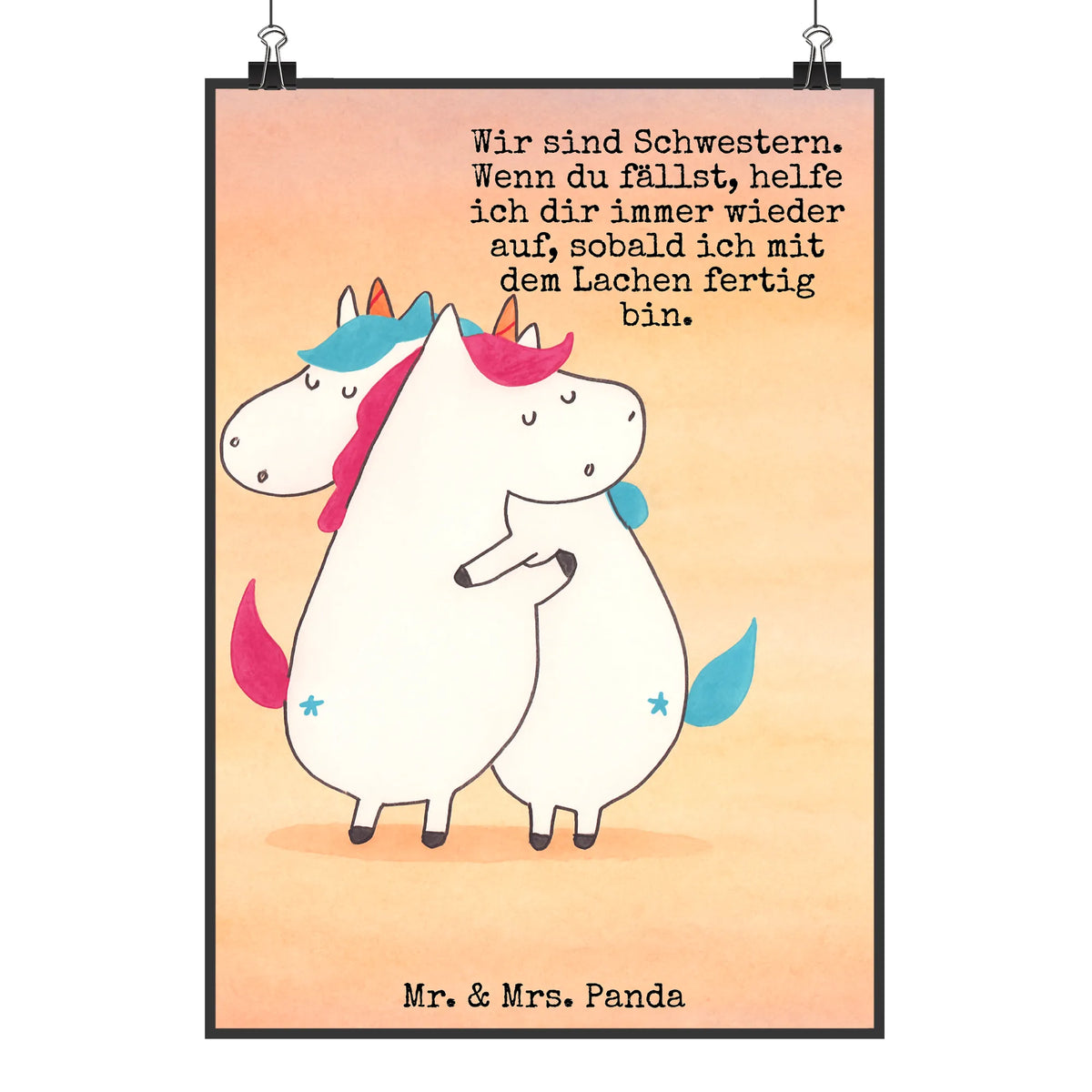 Poster unicorns Embrace Design Deko Bild, wanddeko, Plakat, Deko Poster, kunstdruck poster, Wandschmuck, Posterdruck, wandkunst, typografie poster, Wanddekoration, Bild, Wandbild, Design Poster, Mr. & Mrs. Panda Poster, Panda Poster, grafikposter, drucke, Kunstdruck, kunstposter, wanddruck, Designposter, Wanddeko Bild, Unicorn, Einhörner, Einhorn, Einhorn Deko, BFF, Sister, Liebe, Freundinnen, Familie, Schwester, Freundin, Schwestern, Geschwister