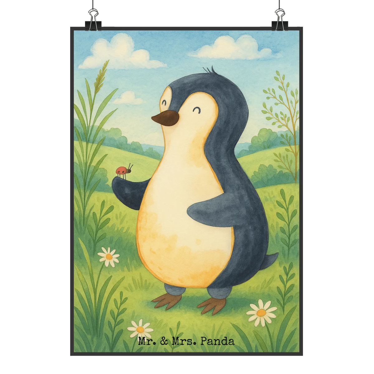 Plakat Pingwin biedronka Design kunstposter, Plakat, Design Poster, Kunstdruck, wanddeko, kunstdruck poster, Deko Bild, Wandbild, Bild, Wanddeko Bild, Wandschmuck, Deko Poster, drucke, Mr. & Mrs. Panda Poster, Designposter, typografie poster, Panda Poster, wanddruck, grafikposter, Wanddekoration, Posterdruck, wandkunst, Pinguin, Liebe, Freude, Pinguine, Lebensfreude, Wunder, Marienkäfer, Glück