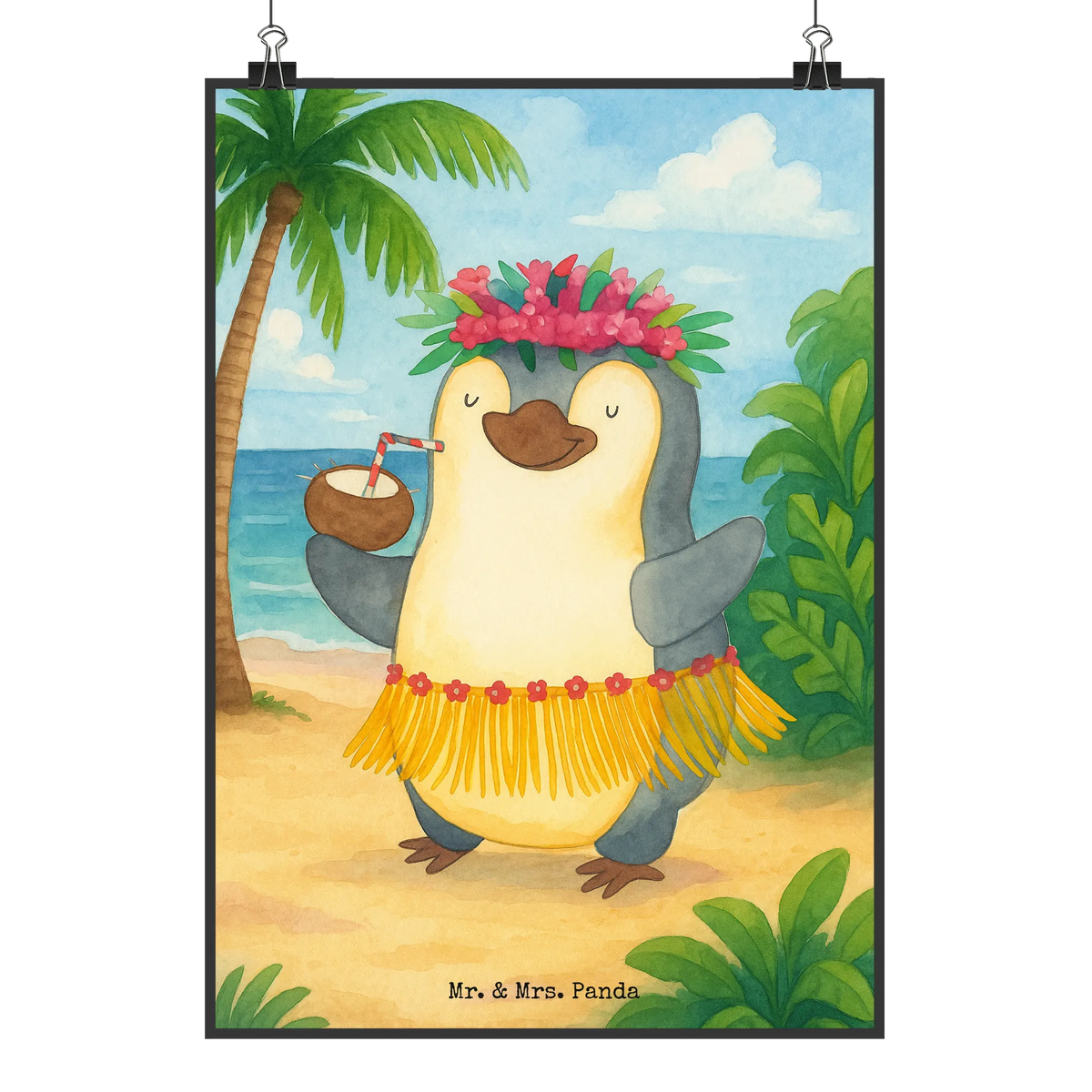 Poster Penguin coconut Design Deko Poster, Wanddekoration, Design Poster, Posterdruck, Wandschmuck, grafikposter, Plakat, wandkunst, Wanddeko Bild, Kunstdruck, Panda Poster, Wandposter, Mr. & Mrs. Panda Poster, Bild, Wandbild, drucke, Poster, Deko Bild, kunstposter, Designposter, wanddruck, kunstdruck poster, typografie poster, wanddeko, Pinguin, Hawaii, Urlaub, Aloha, Kokosnuss, Pinguine