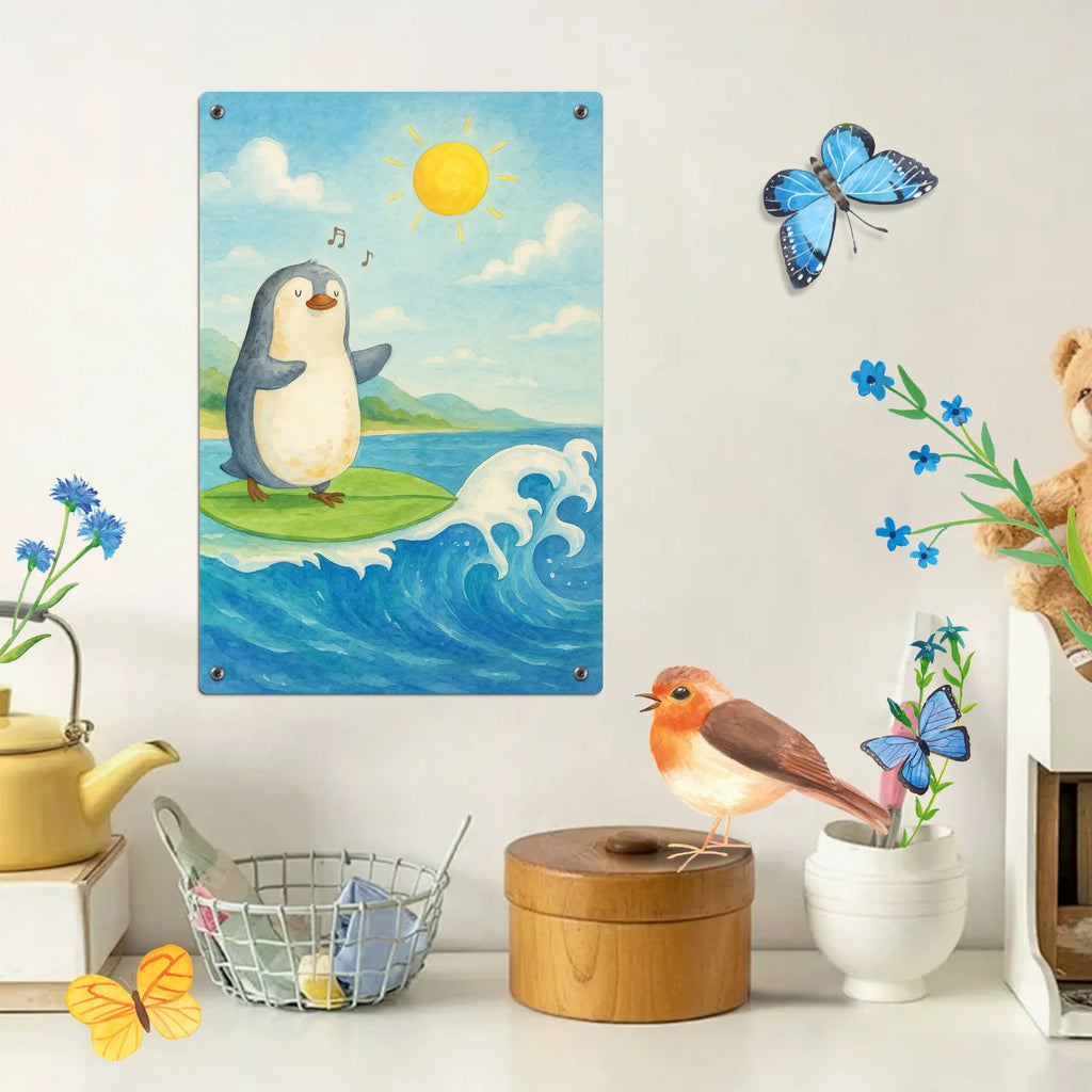 Paint by Numbers Metal Sign Penguin surfer Design Penguin, North Pole, Winter, Penguins, waves, surfers, holidays, surfing, wave riding, penguins, Hawaii, Portugal