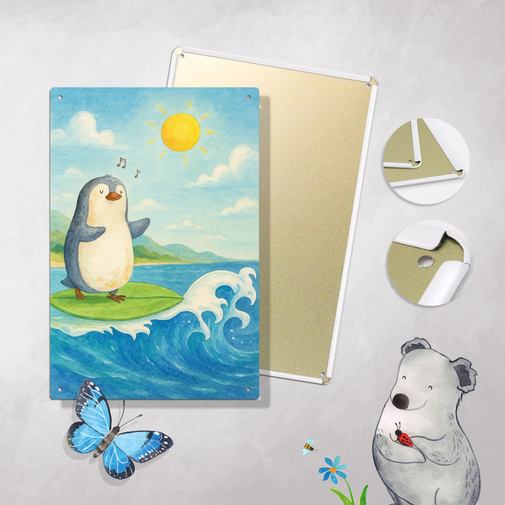 Paint by Numbers Metal Sign Penguin surfer Design Penguin, North Pole, Winter, Penguins, waves, surfers, holidays, surfing, wave riding, penguins, Hawaii, Portugal