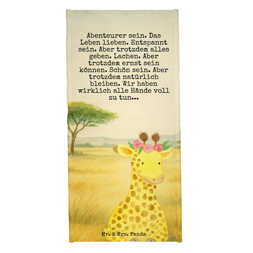 Hand towel giraffe flower wreath Design Duschtuch, Badetuch, Strandtuch, Saunatuch, Kinder Handtuch, Afrika, Wildtiere, Giraffe, Blumenkranz, Abenteurer, Selbstliebe, Freundin