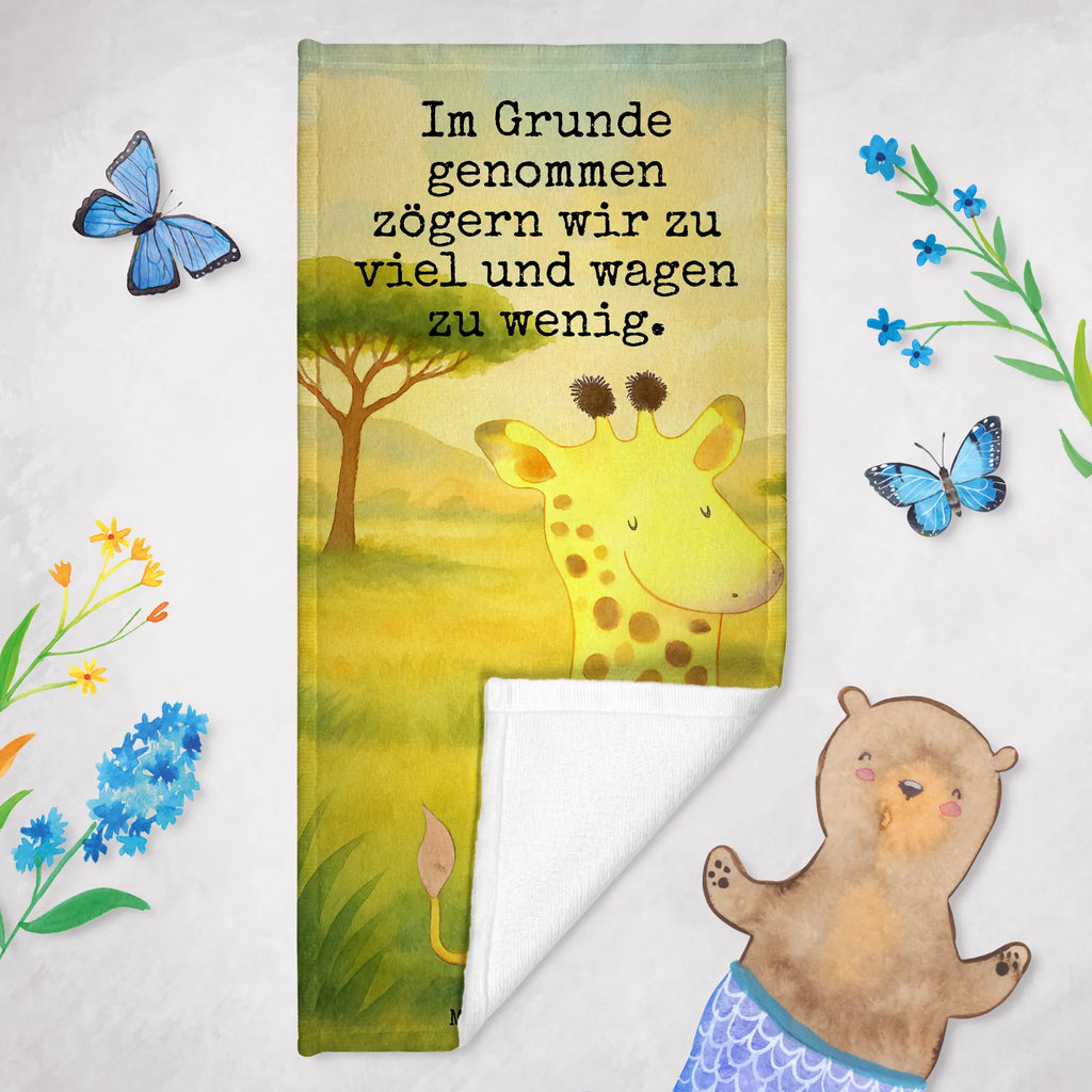 70 x 140 ręcznik żyrafa Zadowolony Design Duschtuch, Badetuch, Strandtuch, Saunatuch, Kinder Handtuch, Afrika, Wildtiere, Giraffe, Zufrieden, Glück, Abenteuer