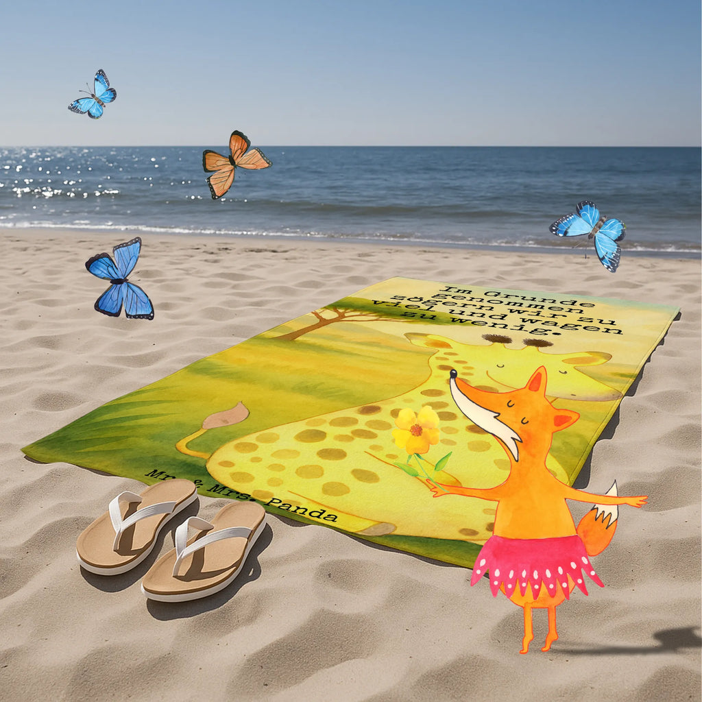 70 x 140 ręcznik żyrafa Zadowolony Design Duschtuch, Badetuch, Strandtuch, Saunatuch, Kinder Handtuch, Afrika, Wildtiere, Giraffe, Zufrieden, Glück, Abenteuer