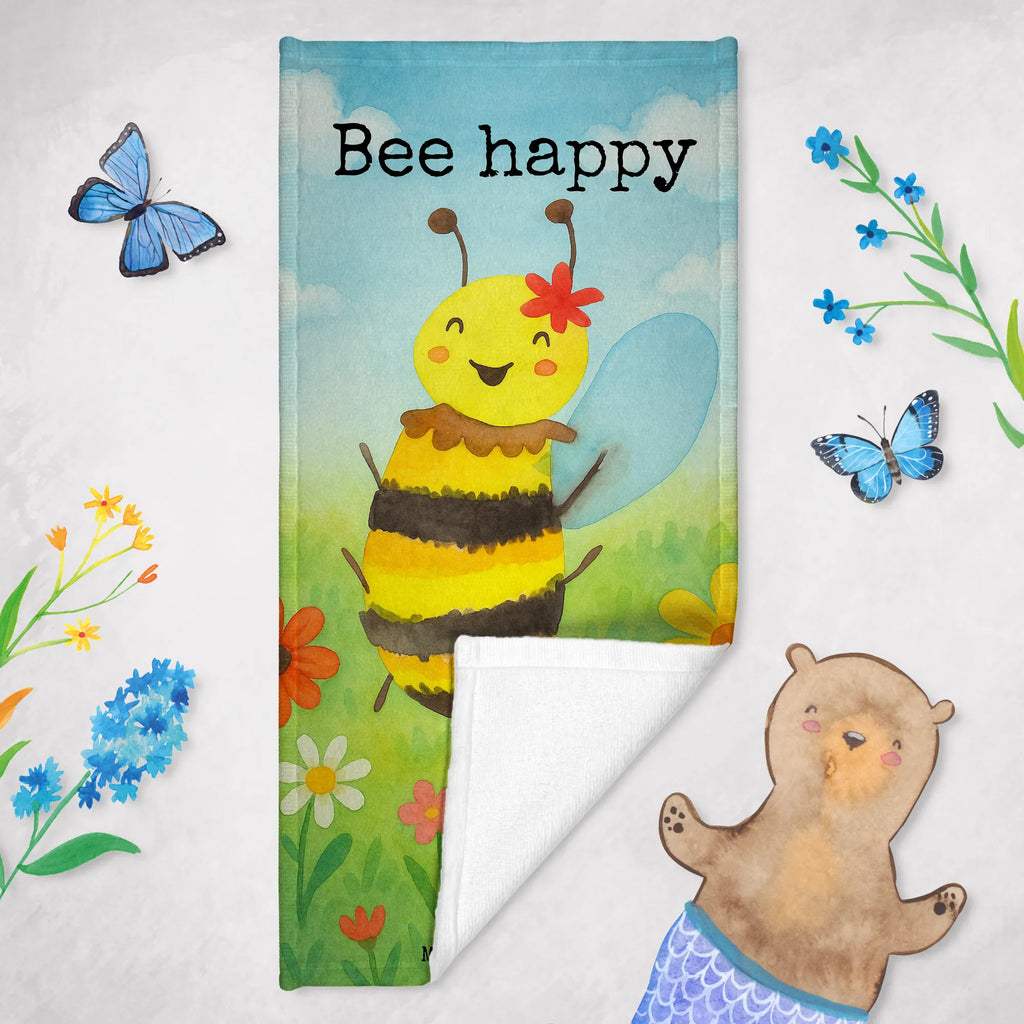 Hand towel bee happy Design Duschtuch, Badetuch, Strandtuch, Saunatuch, Kinder Handtuch, Biene, Wespe, Hummel