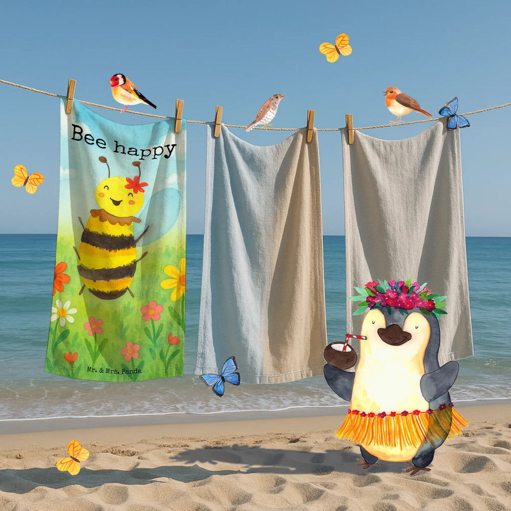 Hand towel bee happy Design Duschtuch, Badetuch, Strandtuch, Saunatuch, Kinder Handtuch, Biene, Wespe, Hummel