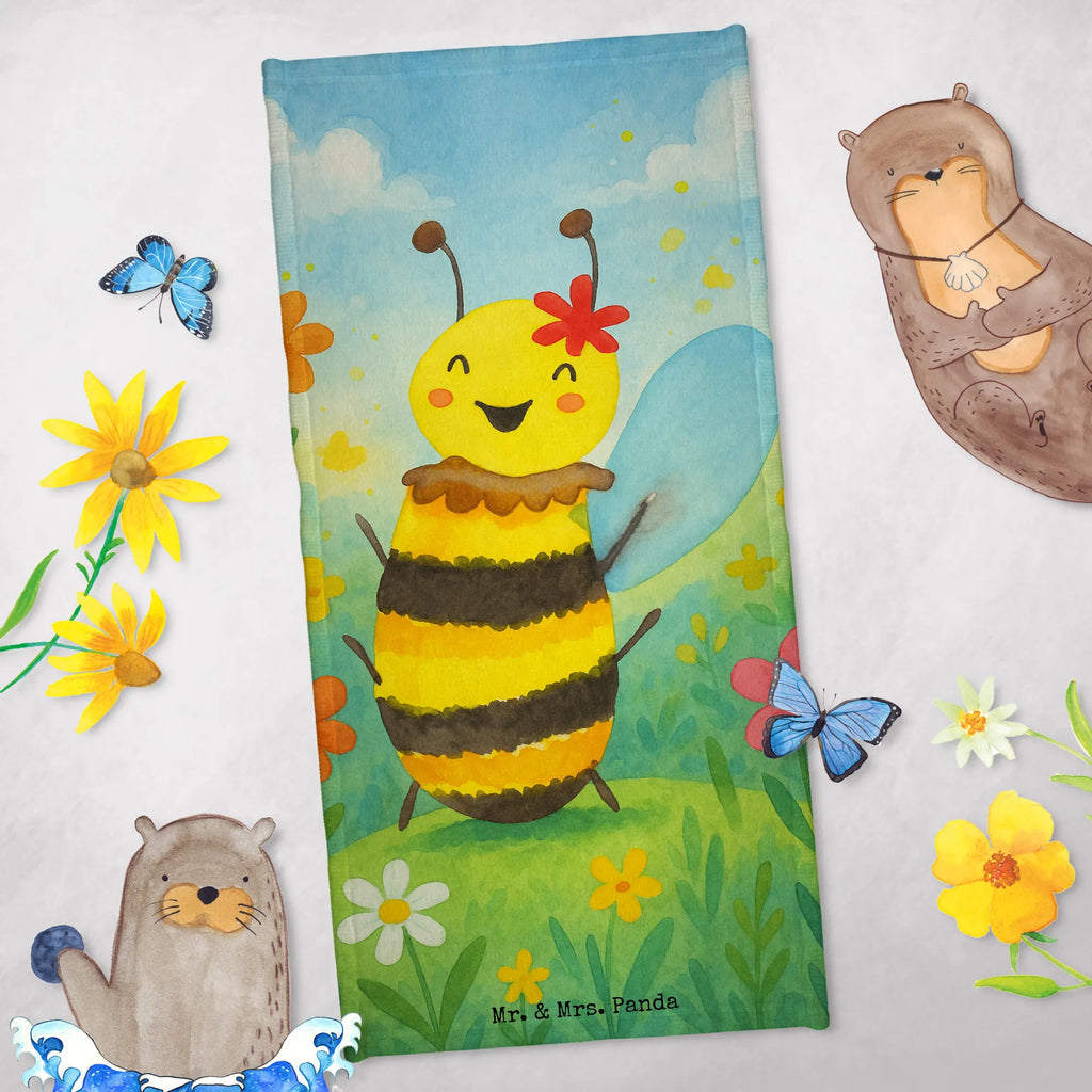 Hand towel bee happy Design Duschtuch, Badetuch, Strandtuch, Saunatuch, Kinder Handtuch, Biene, Wespe, Hummel