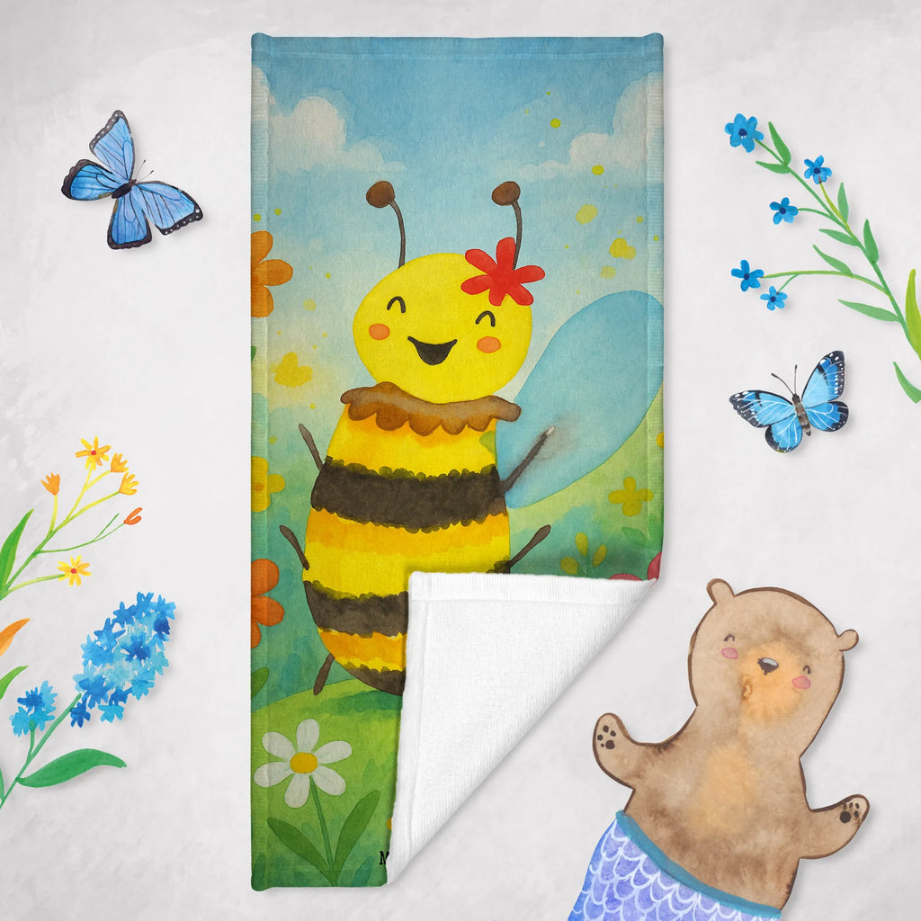 Hand towel bee happy Design Duschtuch, Badetuch, Strandtuch, Saunatuch, Kinder Handtuch, Biene, Wespe, Hummel
