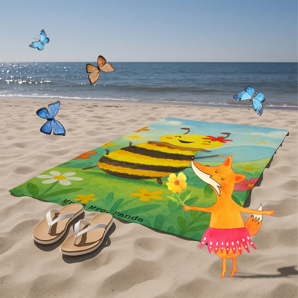 Hand towel bee happy Design Duschtuch, Badetuch, Strandtuch, Saunatuch, Kinder Handtuch, Biene, Wespe, Hummel