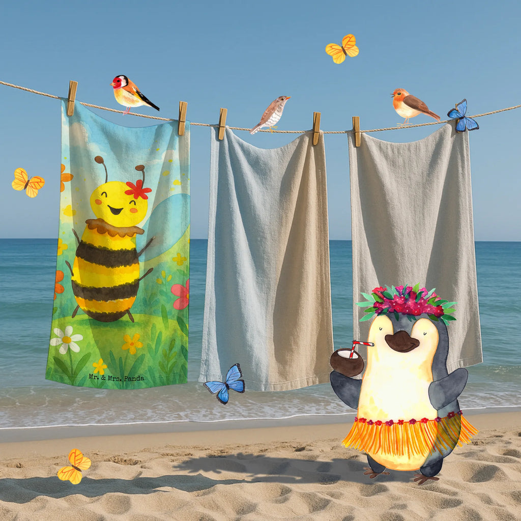 Hand towel bee happy Design Duschtuch, Badetuch, Strandtuch, Saunatuch, Kinder Handtuch, Biene, Wespe, Hummel