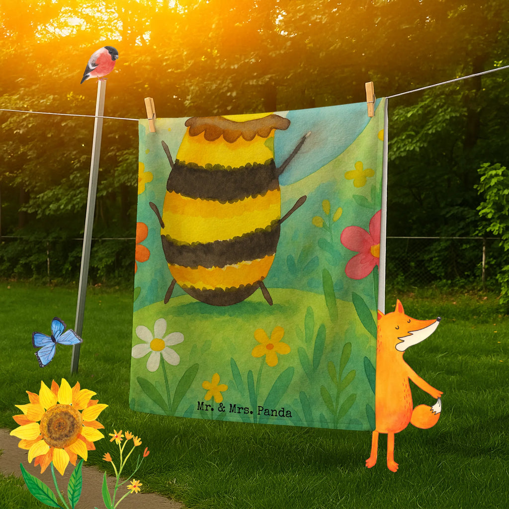 Hand towel bee happy Design Duschtuch, Badetuch, Strandtuch, Saunatuch, Kinder Handtuch, Biene, Wespe, Hummel